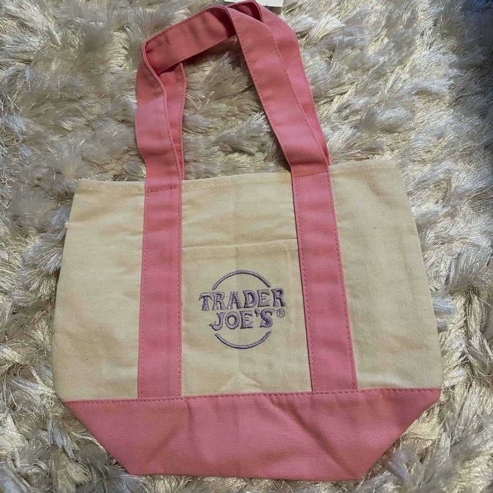 Trader Joe's - Mini Pastel Canvas Tote - Pink